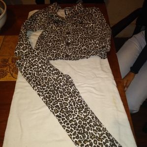 Leopard jean jacket and jeans